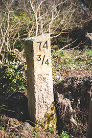 A track distance marker from the old railway line